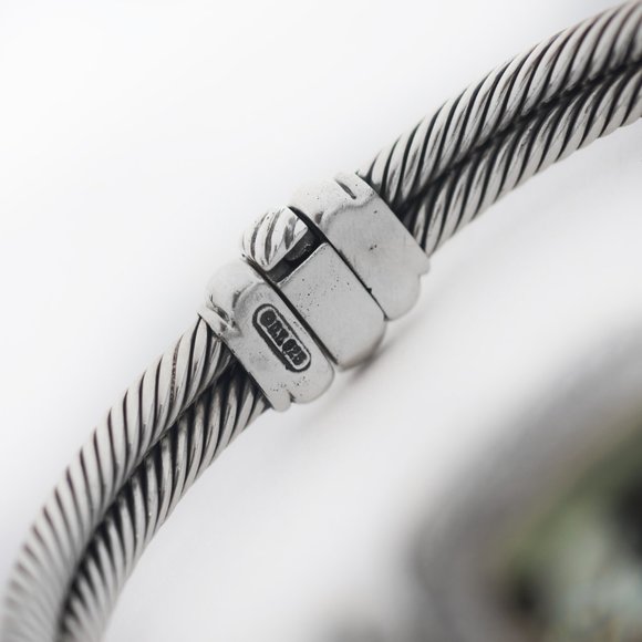 David Yurman 925 Diamond Cable Gemstone Albion Bangle Bracelet - Picture 5 of 5